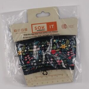 Sok It Unisex Reusable Hot Beverage Sleeve JavaSok Floral Black NWT